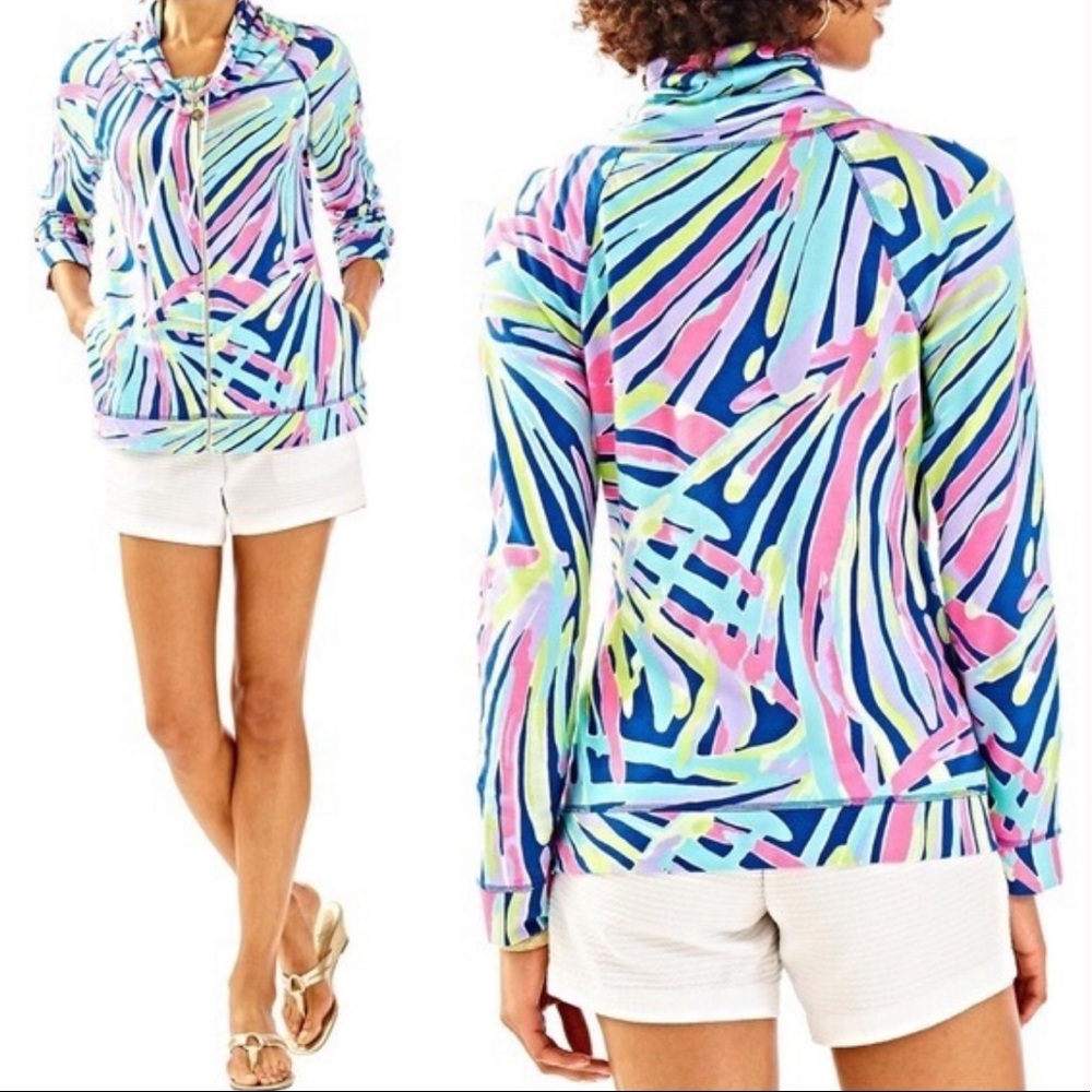 Lilly Pulitzer Indigo Sea Dreamin Angela Zip Up Size XS - Picture 1 of 8